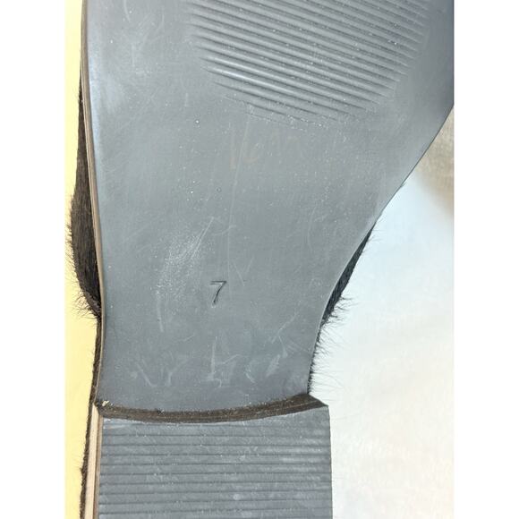 Diba True Women’s Sz 7 Black High Up Calf Hair Slip-on Mule Flats Dress Shoe - Picture 7 of 10